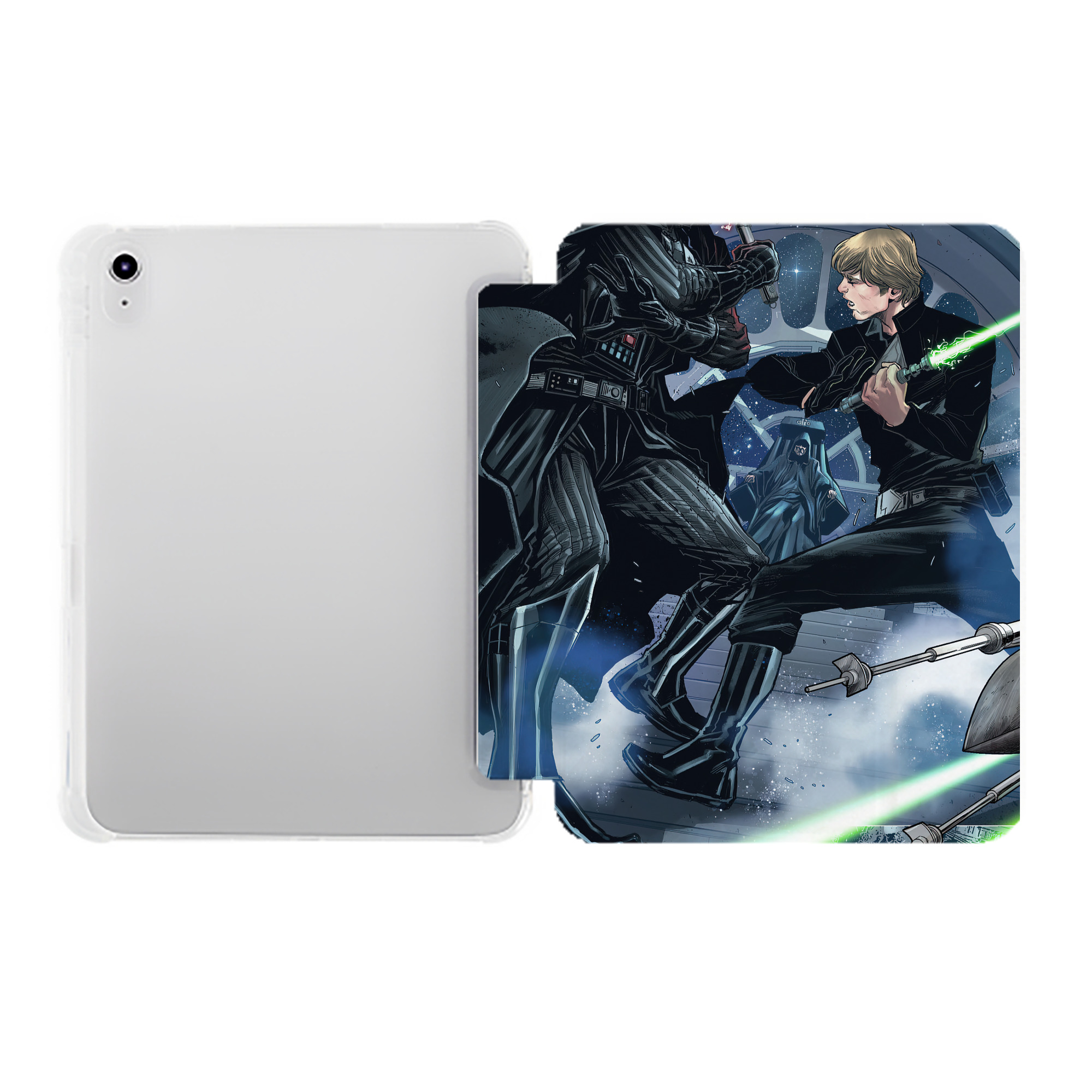 （画像用） スター・ウォーズ Star Wars IPad ケース ペン収納付き 三つ折りスタンド PUレザー×シリコン 対応機種9.5/10.5/10.9インチ